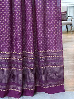 Mystic Amethyst ~ Purple Gold Sari India Curtain Panel