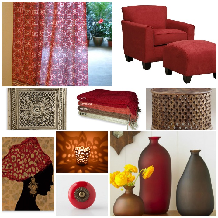 Exotic global appeal with Ruby Kilim's red and black curtains | Saffron ...