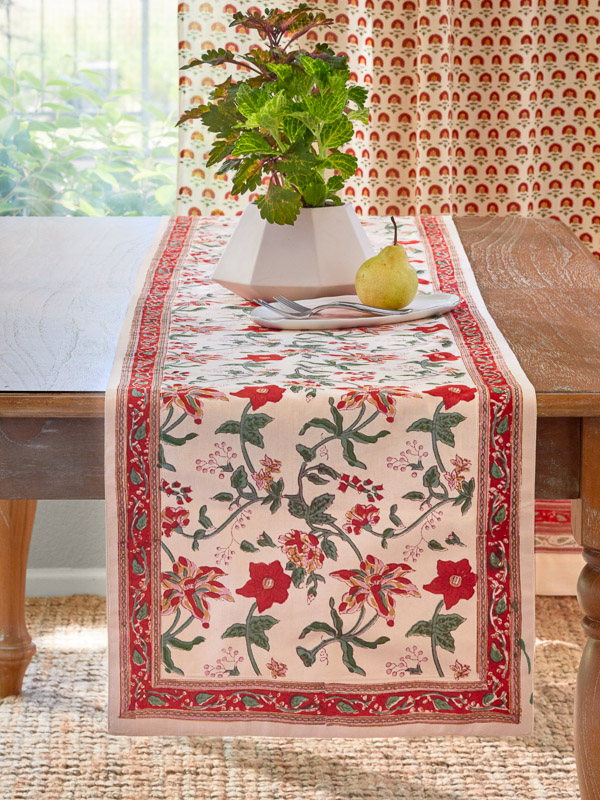 floral table runner