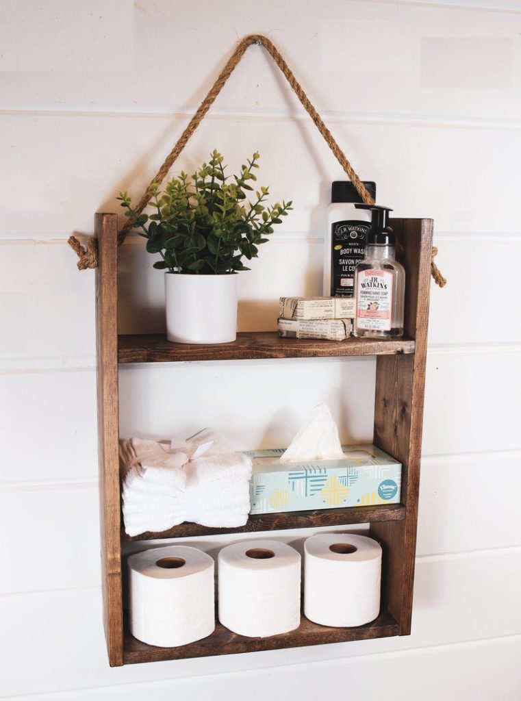wooden shelf for bathroom
