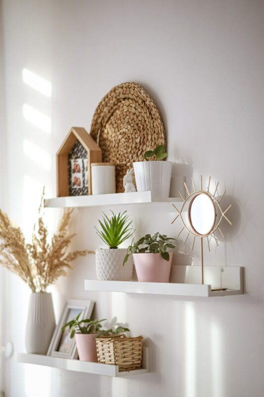 Stick Shelves Craft, Easy And Fun Geometric Wall Decor Idea