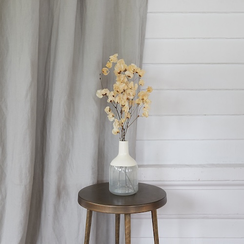 Photograph of bleached ivory blossoms to demonstrate glamorous home decor in the living room