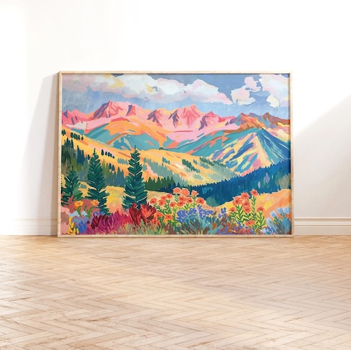 Landscape painting for cabin decor ideas