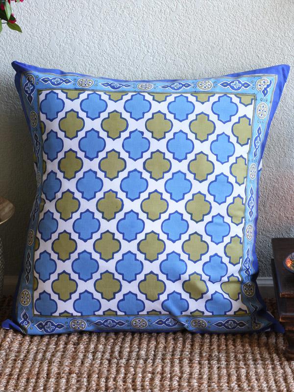 Vintage white blue Moroccan pillow cover | Saffron Marigold