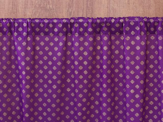 Mystic Amethyst ~ Orange Purple Fabric with Gold Dot Indian Print in Cotton (Voile - 10in inch) by Saffron Marigold