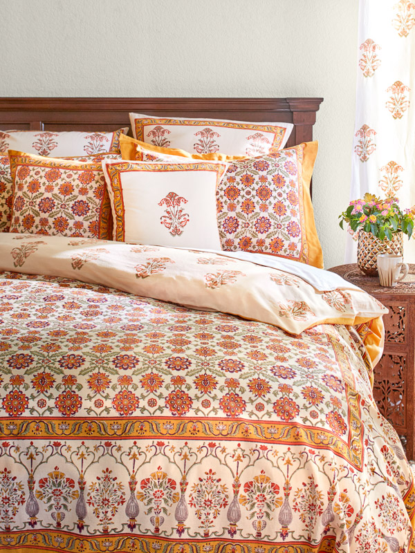 Red Reversible Tropical Floral Duvet Cover Set Bedding – Heritage