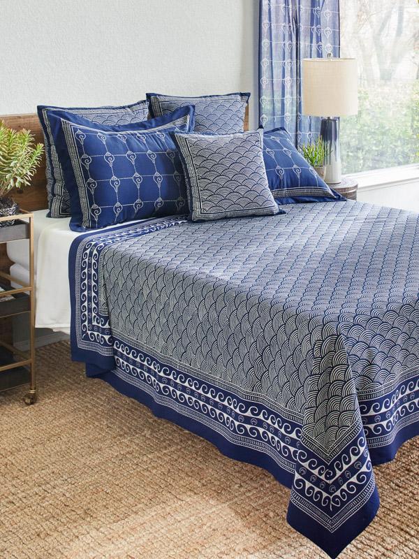 navy blue bedspreads and coverlets