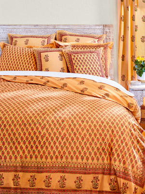 Batik Duvet Covers Indian Moroccan Ethnic Bohemian Saffron