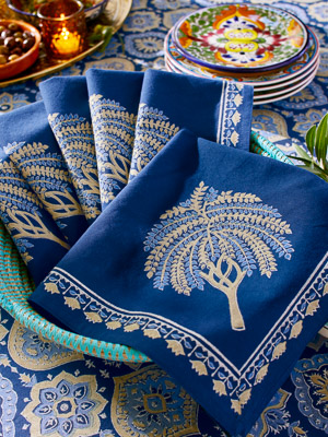 Cotton Cloth Dinner Napkins - Moroccan, Indian, Floral Prints