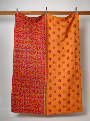 Jaimala Gupta ~ Vintage Kantha Quilt Sari Throw