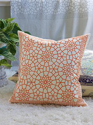 Royal Mansour Coral ~ Moroccan Orange Trellis Toss Cushion Cover