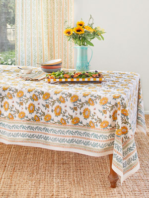Sunflower Serenade ~ Sunflower Tablecloth, Rectangular
