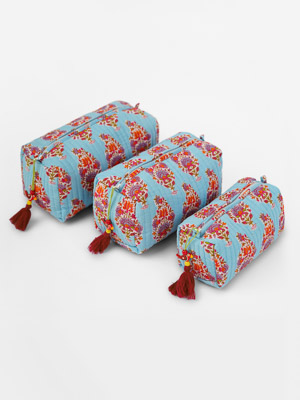 Kashmir ~ Quilted Toiletries and Makeup Bag