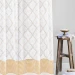 Elegant, Fabric shower curtain, White, Gold | Saffron Marigold