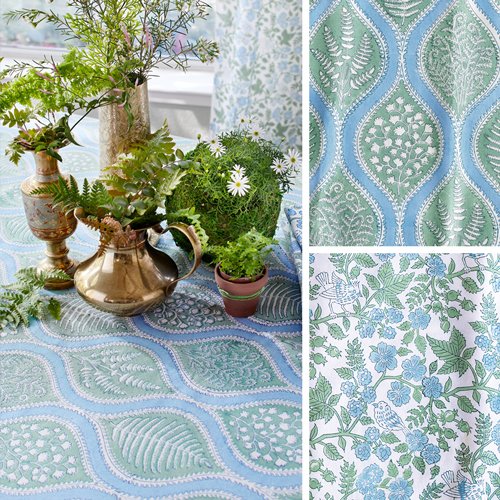 Block Print Elegant Geometrical Cloth Napkin - Hibiscus Linens
