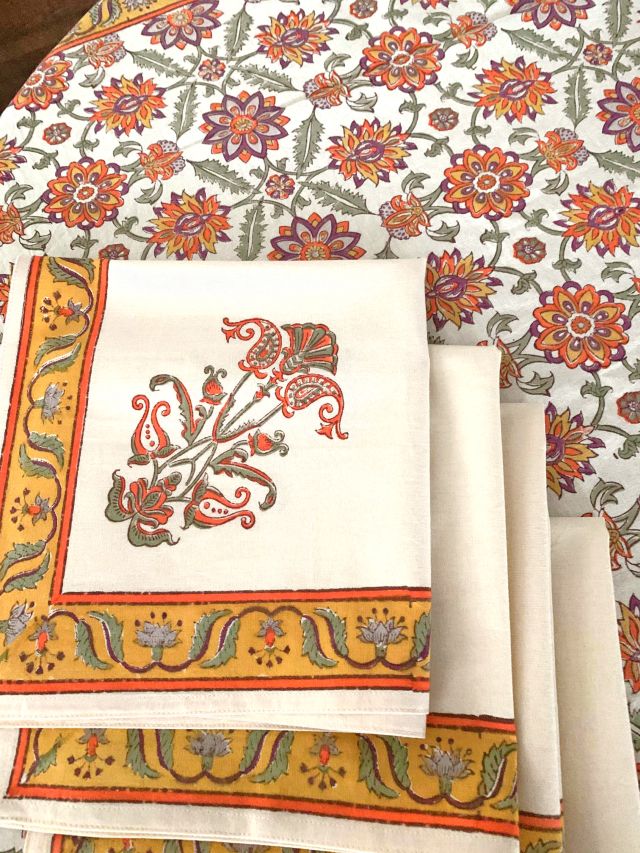 Yellow Cotton Cloth Napkins - Saffron Marigold