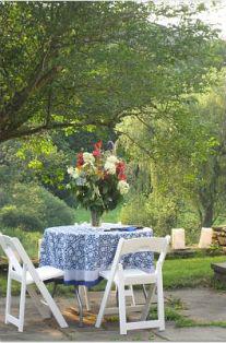 Midnight Lotus Round Wedding Tablecloth